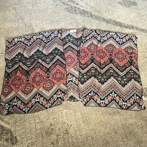 Vintage Floral paisley print ladies kimono open shirt/shawl 100% polyester Sz M